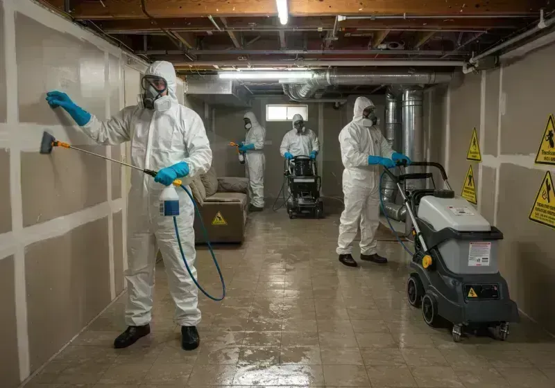 Basement Moisture Removal and Structural Drying process in Bannockburn, IL